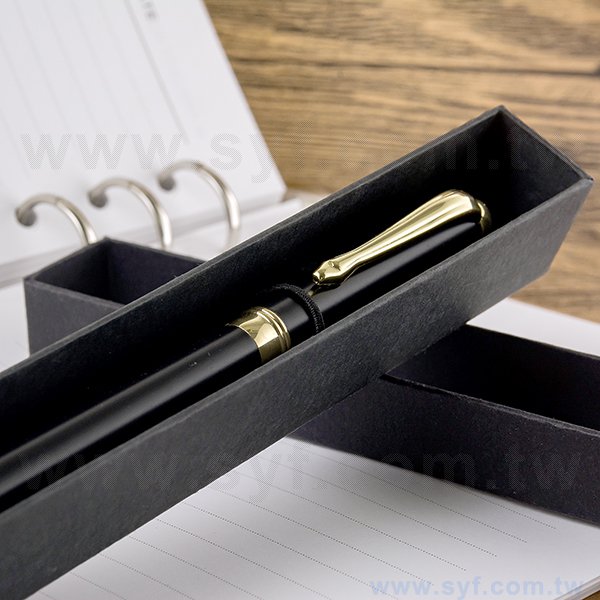 精美禮品筆盒包裝盒內附鬆緊繩-可客製化加印LOGO-1271-6